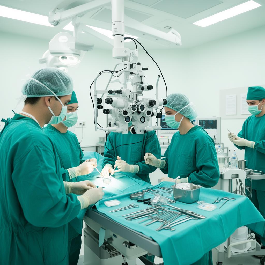 Sightpath clinicians and technologists supporting ophthalmology procedures